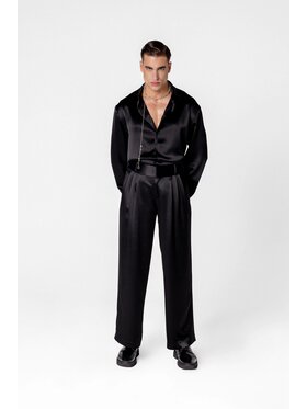 LE POSSÉ LE POSSÉ Pantaloni di tessuto MHWST Nero Regular Fit
