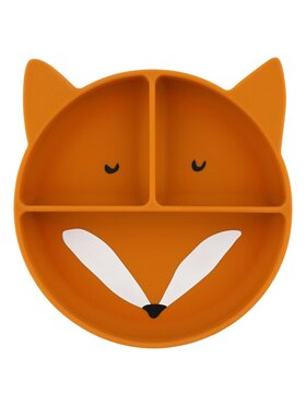 Trixie Baby Trixie Baby Talerz Silikonowy Talerz Trójdzielny z Przyssawką - Lis Pomarańczowy