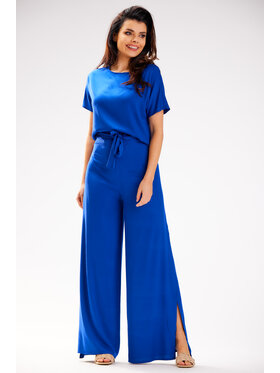 Awama Awama Spodnie damskie A589 Niebieski Basic Fit