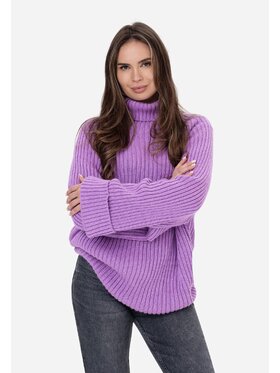 LAURELLA LAURELLA Sweter Laurella 6TU020701 Fioletowy Regular Fit