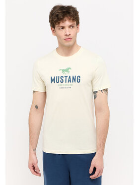 Mustang Mustang T-Shirt AUSTIN Beżowy Regular Fit