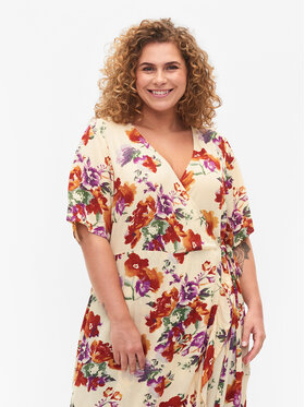 Zizzi Zizzi Nyári ruha V00038H Ekru Regular Fit