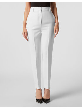 PHILIPP PLEIN PHILIPP PLEIN Kalhoty z materiálu 3015 Bílá Flare Fit