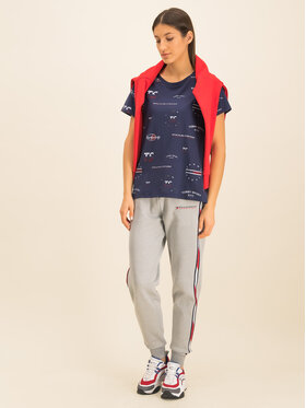 Tommy Sport Tommy Sport Tricou Graphic Tee Blend S10S100412 Bleumarin Relaxed Fit