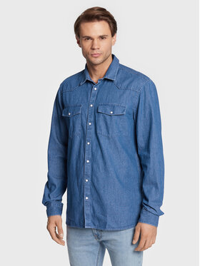 Solid Solid Koszula jeansowa 21107055 Niebieski Regular Fit