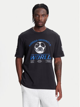 adidas adidas Тишърт 90s Football Graphic JX3064 Черен Regular Fit