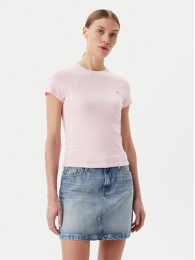 Tommy Jeans Tommy Jeans T-Shirt Essential DW0DW19447 Růžová Slim Fit