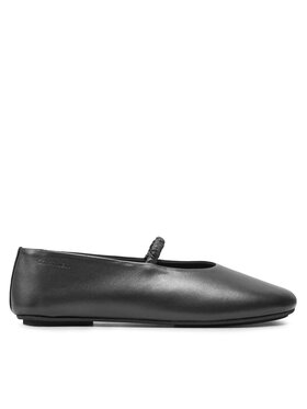 Calvin Klein Calvin Klein Baleriny Ballerina W/Strap Pearl Lth HW0HW02136 Czarny