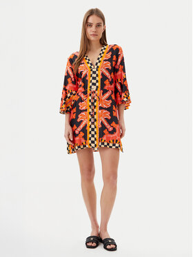 Maaji Maaji Plážové šaty Racing Palms Joypop PT2529CPO003 Oranžová Regular Fit