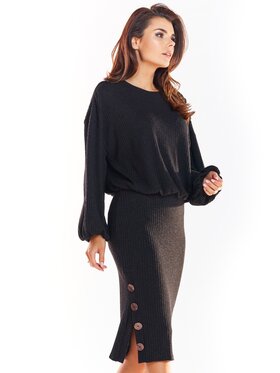 Awama Awama Spódnica A317 Czarny Basic Fit