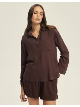Esotiq Esotiq Piżama 43828 Brązowy Regular Fit