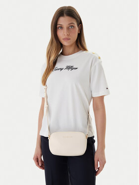 Tommy Hilfiger Tommy Hilfiger Handtasche Th Logo Camera Bag AW0AW18115 Écru
