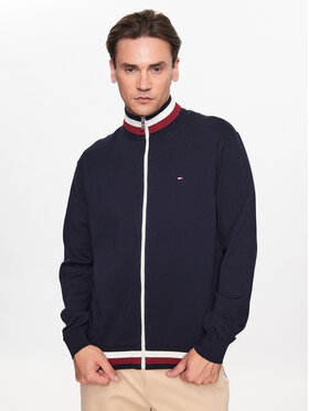 Tommy Hilfiger Tommy Hilfiger Kardigan Global Stripe Detail MW0MW32028 Granatowy Regular Fit