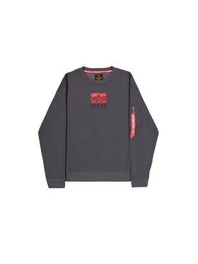 Alpha Industries Alpha Industries Bluza Satin Logo Sweatshirt Szary Regular Fit