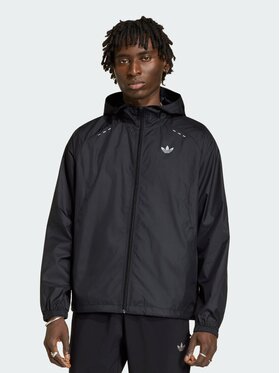 adidas adidas Wiatrówka TECH TREFOIL ESSENTIALS Czarny Regular Fit