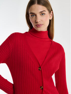 BIG STAR BIG STAR Kardigan NEKA Czerwony Basic Fit