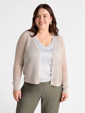 Fiorella Rubino Fiorella Rubino Cardigan M484L007853N011 Écru Boxy Fit