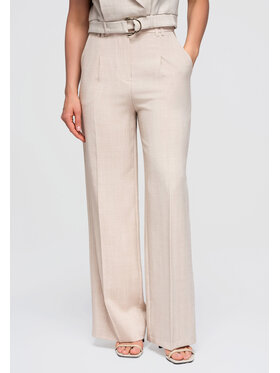 Ombre Ombre Spodnie materiałowe OW-PA-E0013 Beżowy Relaxed Fit