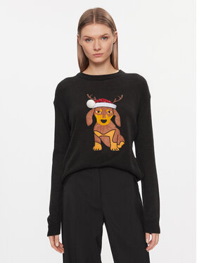 Brave Soul Brave Soul Džemper LKX-230XMASDOG Crna Regular Fit