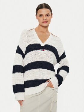 Tommy Jeans Tommy Jeans Pullover Rugby DW0DW18523 Écru Relaxed Fit
