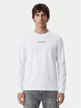 Calvin Klein Calvin Klein Pikkade varrukatega T-särk Standard Logo LV04LD232G Valge Relaxed Fit