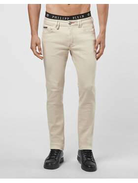 PHILIPP PLEIN PHILIPP PLEIN Jeansy 10967 Béžová Straight Leg