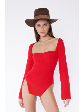 RÊVER DE MOI RÊVER DE MOI Sweter MARGOT RED DRESS Czerwony Slim Fit