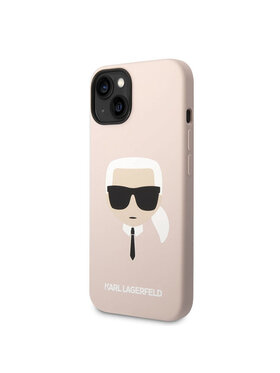 KARL LAGERFELD KARL LAGERFELD Etui na telefon Silicone Ikonik Karl`s Head MagSafe Różowy