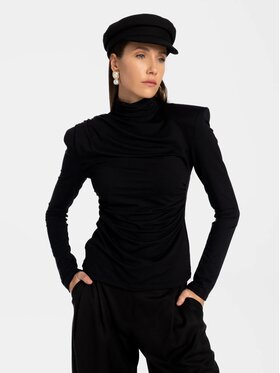 MANDRAGORA MANDRAGORA Bluzka Varo Czarny Slim Fit