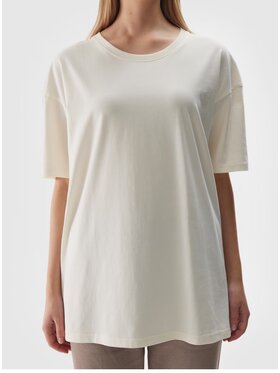 4F 4F T-Shirt 4FWAW24TTSHU1657 Beżowy Oversize