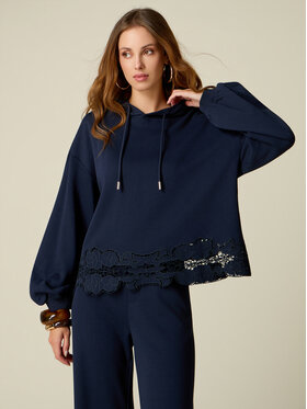 Oltre Oltre Bluza G833J004567N034 Niebieski Over Fit