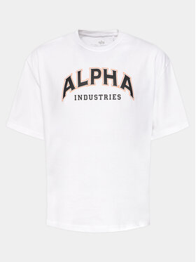 Alpha Industries Alpha Industries T-Shirt College 146501 Biały Relaxed Fit