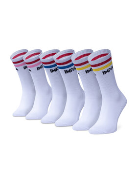 Impala Impala Set 3 parov ženskih visokih nogavic Stripe Sock 3 Pack IM787000 Bela