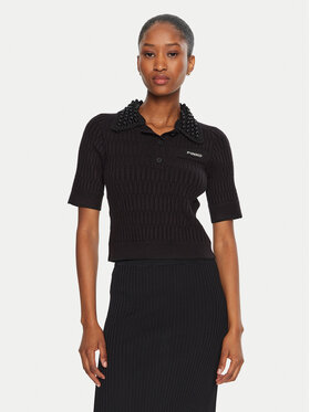 PINKO PINKO Тениска с яка и копчета Egyptian 104363 A27J Черен Regular Fit