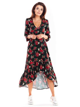 Awama Awama Sukienka codzienna A322 Czarny Basic Fit