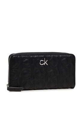 Calvin Klein Calvin Klein Голям дамски портфейл Re-Lock Z/A Wallet Lg Quilt K60K608607 Черен