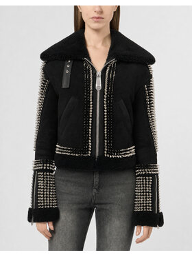 PHILIPP PLEIN PHILIPP PLEIN Giacca di pelle 23711 Nero Regular Fit