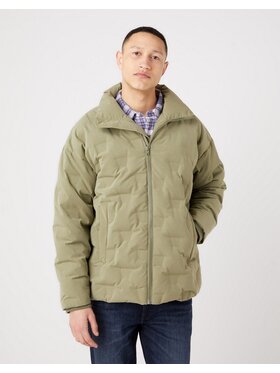Wrangler Wrangler Kurtka przejściowa Brand Down Puffer Deep Lichen Green Zielony Regular Fit