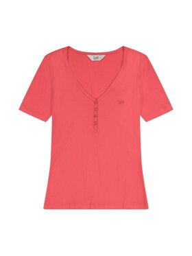 Lee Lee T-Shirt HENLEY 112363618 Różowy Regular Fit