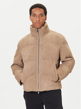 BOSS BOSS Lederjacke Jocamp 50547546 Beige Relaxed Fit