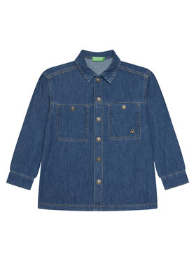 United Colors Of Benetton United Colors Of Benetton džínová košile 5AD6CQ04C Modrá Oversize
