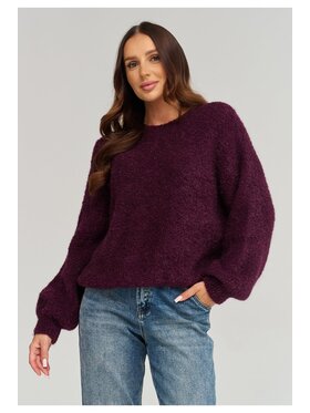 Makadamia Makadamia Sweter C92 Fioletowy Loose Fit