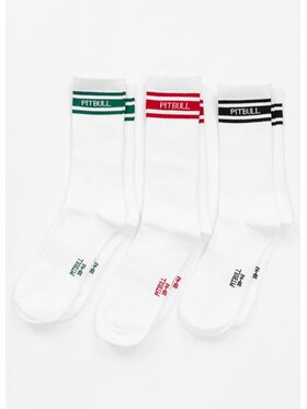 PITBULL PITBULL Skarpety wysokie unisex Skarpety High Crew HILLTOP cienkie 3-pak 35-38 Biały