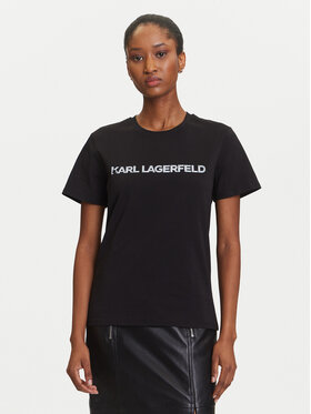 KARL LAGERFELD KARL LAGERFELD Tričko A3W17102 Čierna Regular Fit