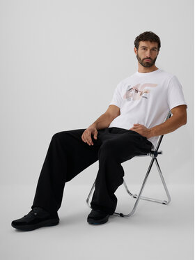 4F 4F T-Shirt STUDIO 4F Biały Regular Fit