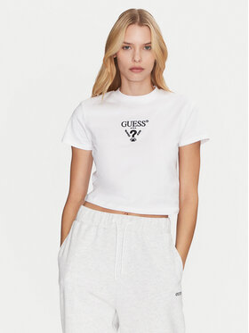 Guess Guess T-Shirt V4YI20 KCDH1 Biały Boxy Fit