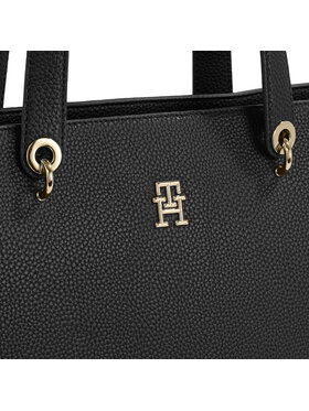 Tommy Hilfiger Ročna Torba Th Emblem Tote AW0AW15178 Črna