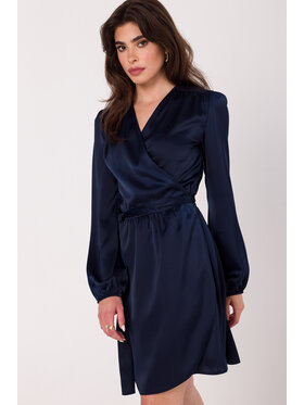 Makover Makover Sukienka codzienna K175 Granatowy Modern Fit