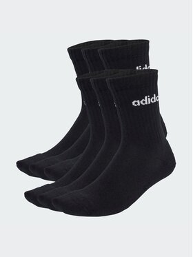 adidas adidas Skarpety długie Linear Crew Socks Cushioned Socks 6 Pair Pack Czarny