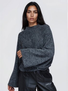 Ombre Ombre Svetr OW-SW-E0063 Šedá Relaxed Fit